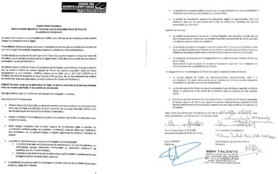 Charte déontologique Ordre des experts comptables